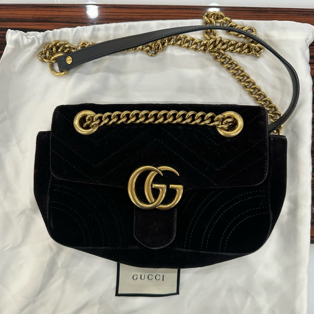 Gucci Marmont Velvet Matelasse Bag